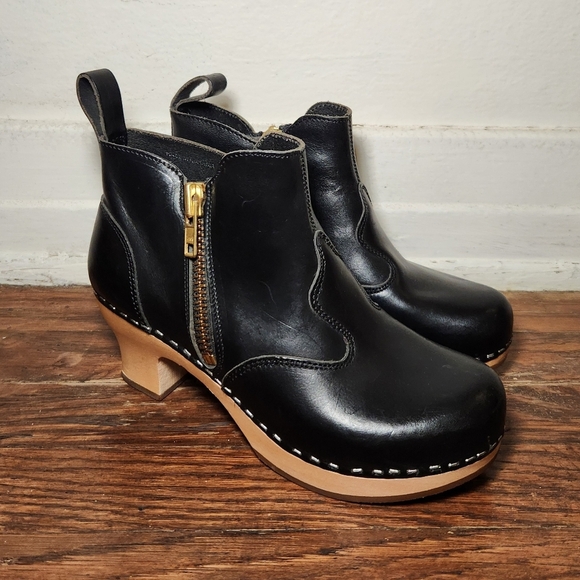 Swedish Hasbeens Zip It Emy Black Boots - Picture 2 of 12